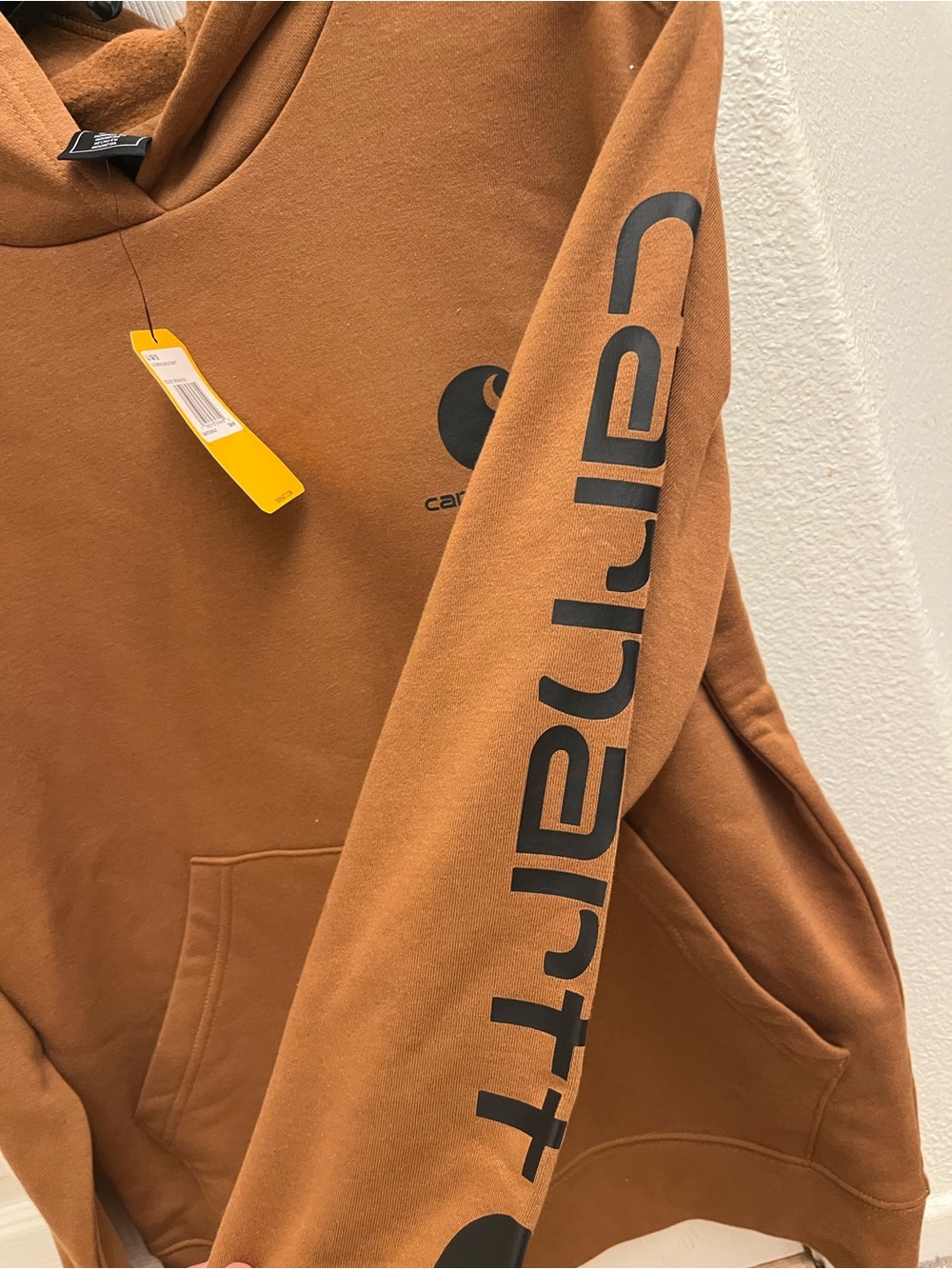 Carhartt Kids Brown Hooded Sweatshirt - Workwear Pullover - Picture 3 of 5